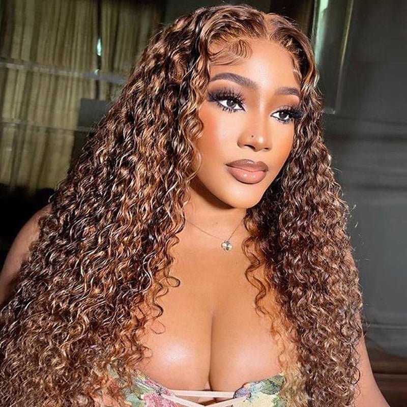 6x5 Glueless Lace Closure Wig – Water Wave, Vietnamese Human Hair, Pre-Bleached Tiny Knots, Natural/Highlight Color, Beginner-Friendly