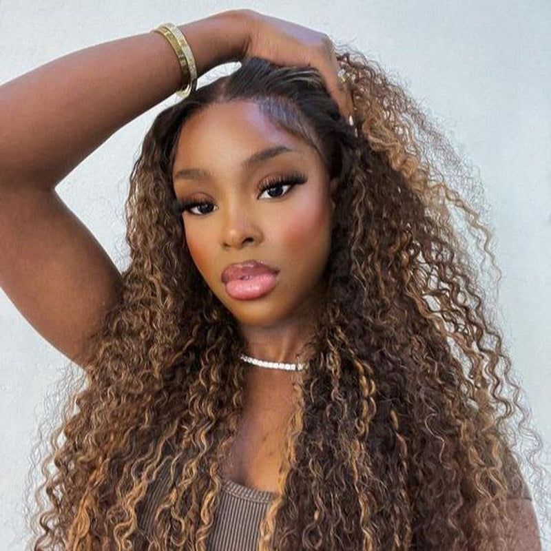 6x5 Glueless Lace Closure Wig – Water Wave, Vietnamese Human Hair, Pre-Bleached Tiny Knots, Natural/Highlight Color, Beginner-Friendly