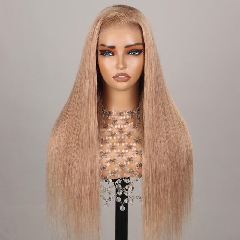 Milk Tea, Flaxen Brown & Cozy Blonde Lace Wig – 13x4 Transparent Lace Front & 6x5 Glueless Closure, Silky Straight Vietnamese Human Hair, 180% Density, Natural Hairline