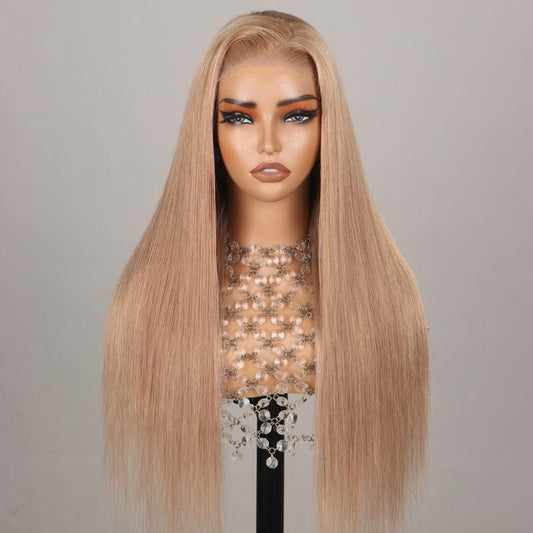 Milk Tea, Flaxen Brown & Cozy Blonde Lace Wig – 13x4 Transparent Lace Front & 6x5 Glueless Closure, Silky Straight Vietnamese Human Hair, 180% Density, Natural Hairline