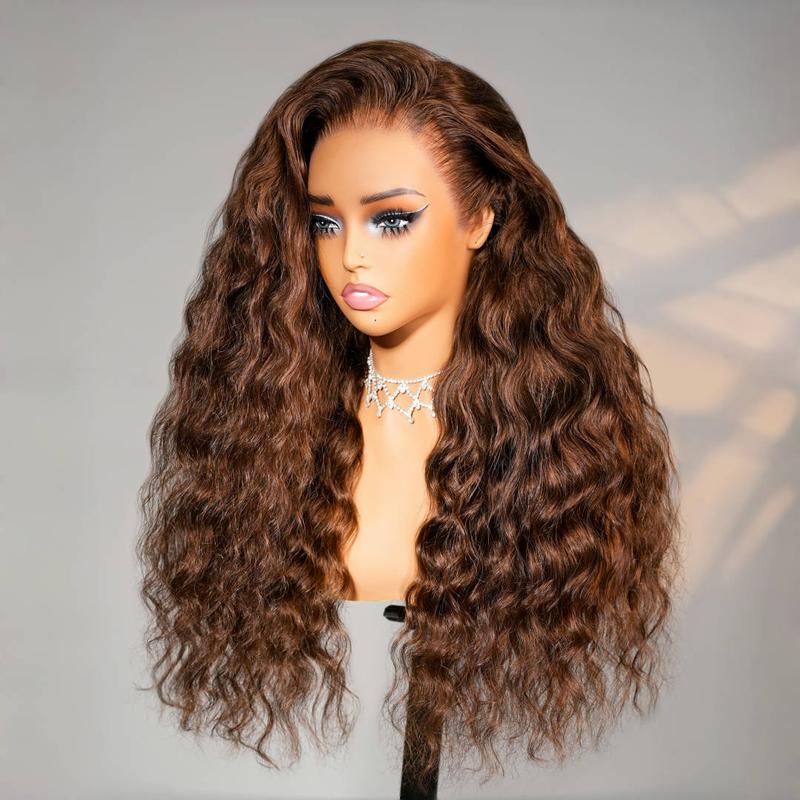 Megalook Chocolate Brown 13x6 Glueless Lace Front Wig – Bohemian Curls, Vietnamese Human Hair, Pre-Plucked Natural Hairline