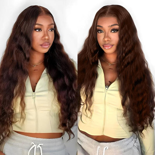 Chocolate Brown 13x6 Glueless Lace Front Wig – Bohemian Curls, Pre-Plucked Natural Hairline, Vietnamese Human Hair
