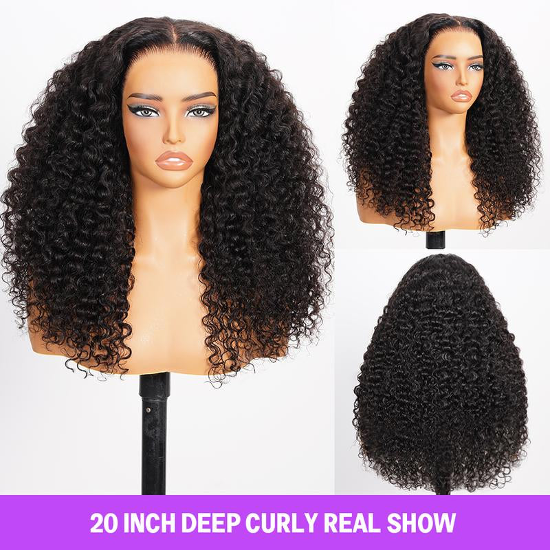 13x6 Glueless Lace Frontal Wig – Deep Curly Vietnamese Human Hair, Pre-Plucked Tiny Knots, HD Skin-Melt Lace with Drawstring