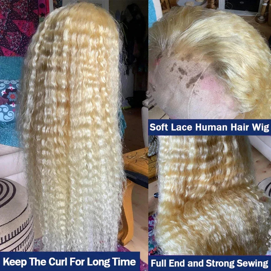 30 38 Inch Blonde 613 Hd Lace Frontal Wig 13X6 Curly Lace Front 100% Human Hair Wig 13X4 Water Deep Wave Wigs For Women
