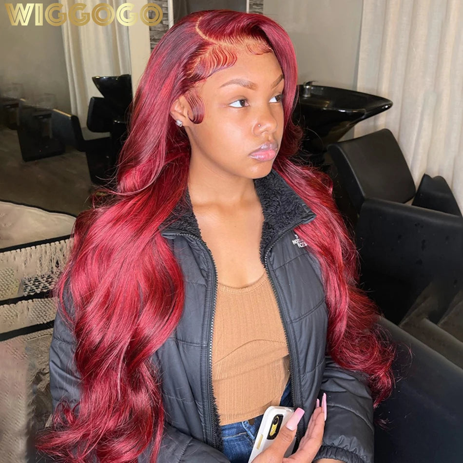 30 Inch Hd Lace Wig 13X6 Hd Lace Frontal Wig 13X4 Red Lace Front Human Hair Wigs 99J Burgundy Body Wave Lace Front Wigs