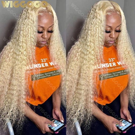 30 38 Inch Blonde 613 Hd Lace Frontal Wig 13X6 Curly Lace Front 100% Human Hair Wig 13X4 Water Deep Wave Wigs For Women